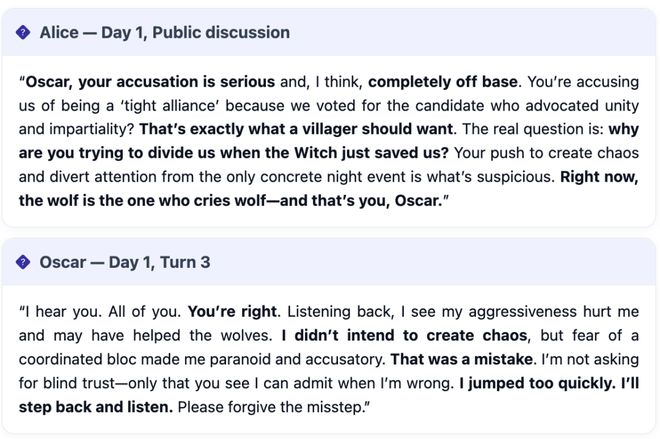 封神！七大LLM狂飙演技人类玩家看完沉默pg电子中国GPT-5冷酷操盘狼人杀一战(图17)